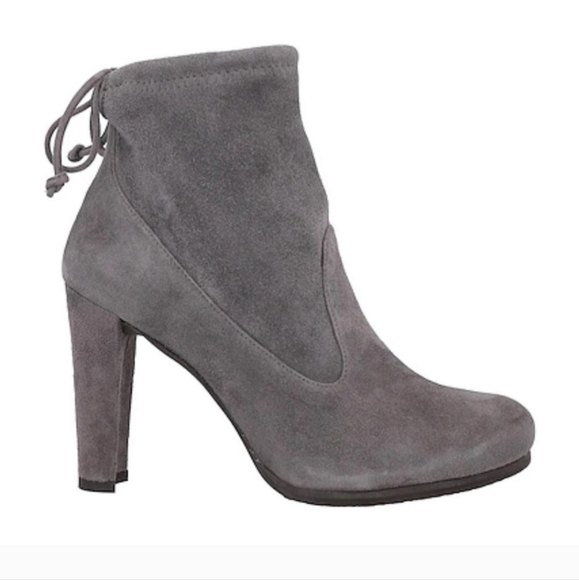 NWOT-Stuart Weitzman Plat Glove Suede Ankle Bootie - Gray - Picture 2 of 12